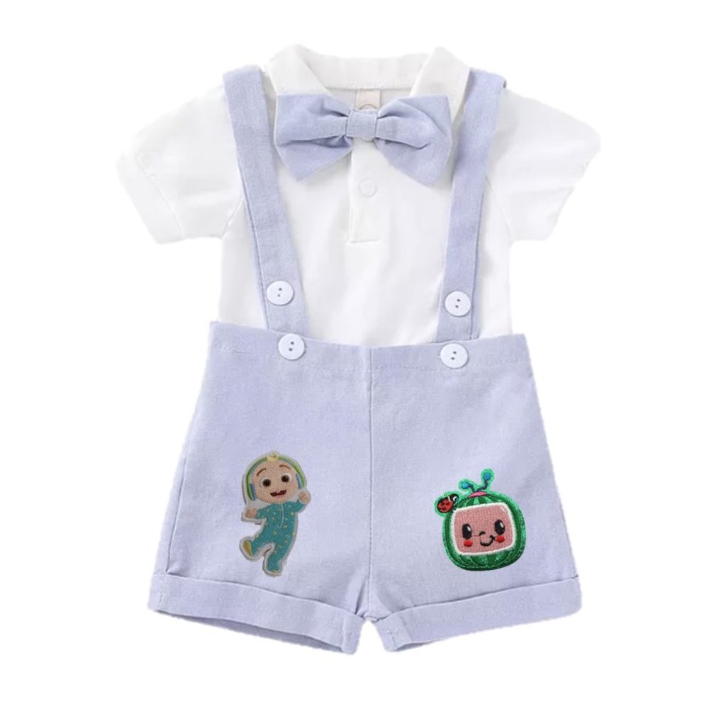 Blue Boy Smash Cake First Birthday Outfit Clothes Suspenders Cocomelon clothes